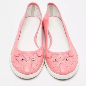 Marc by Marc Jacobs Pink Perforated Leather Mouse Flats Size 39